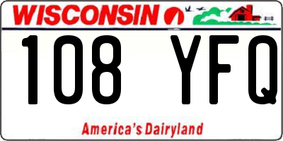 WI license plate 108YFQ