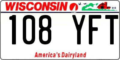WI license plate 108YFT