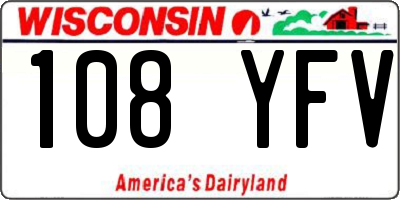 WI license plate 108YFV