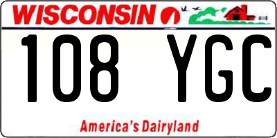 WI license plate 108YGC