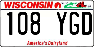 WI license plate 108YGD