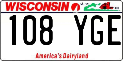 WI license plate 108YGE
