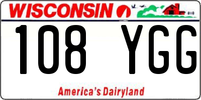 WI license plate 108YGG