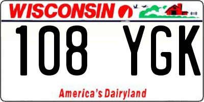 WI license plate 108YGK
