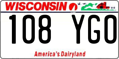 WI license plate 108YGO