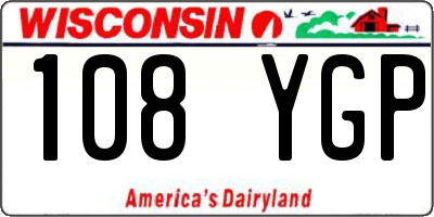 WI license plate 108YGP
