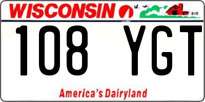 WI license plate 108YGT