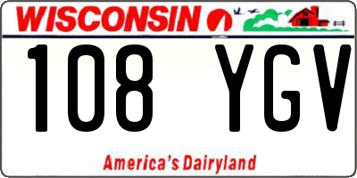 WI license plate 108YGV
