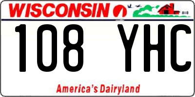 WI license plate 108YHC