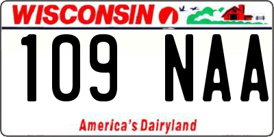 WI license plate 109NAA