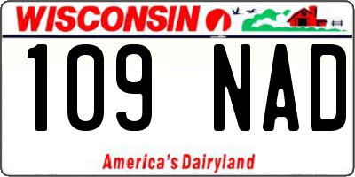 WI license plate 109NAD