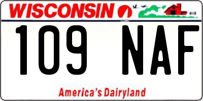 WI license plate 109NAF