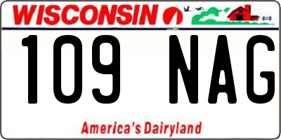 WI license plate 109NAG