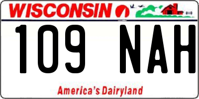 WI license plate 109NAH