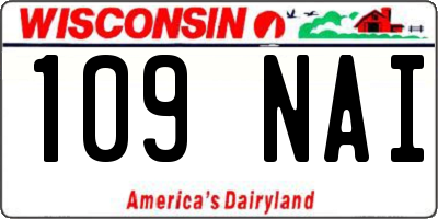 WI license plate 109NAI