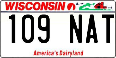 WI license plate 109NAT