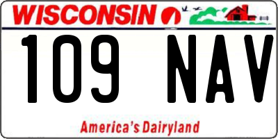 WI license plate 109NAV