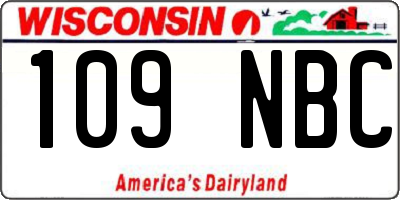 WI license plate 109NBC