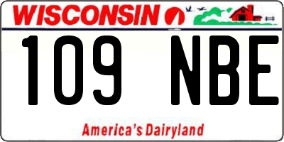 WI license plate 109NBE