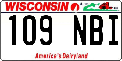 WI license plate 109NBI