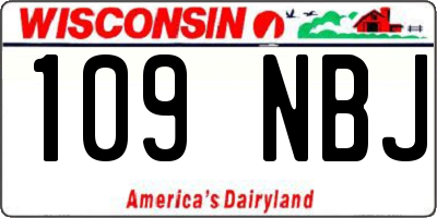 WI license plate 109NBJ