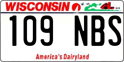 WI license plate 109NBS