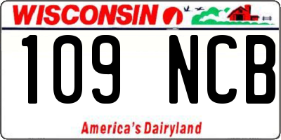 WI license plate 109NCB