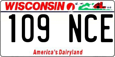 WI license plate 109NCE