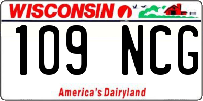 WI license plate 109NCG