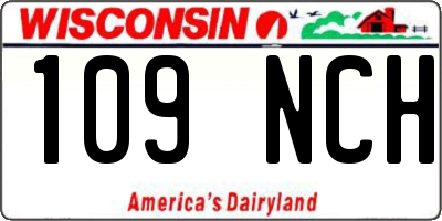 WI license plate 109NCH