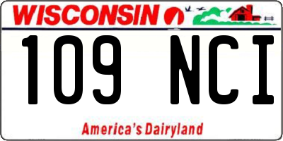 WI license plate 109NCI