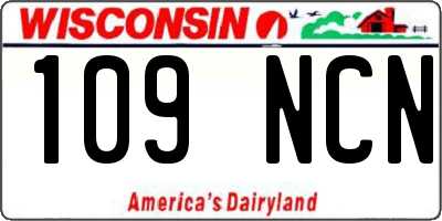 WI license plate 109NCN