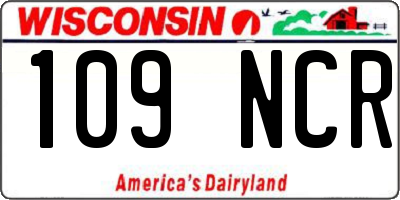 WI license plate 109NCR