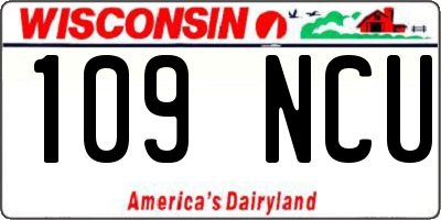 WI license plate 109NCU