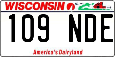 WI license plate 109NDE