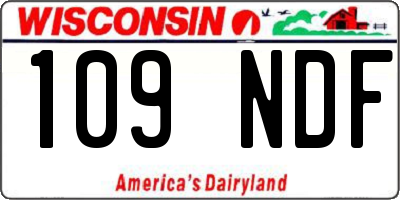 WI license plate 109NDF