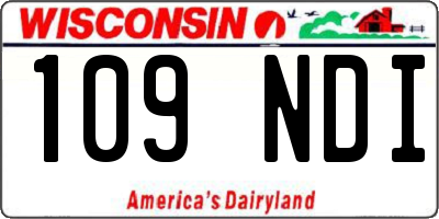 WI license plate 109NDI