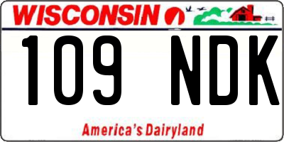 WI license plate 109NDK