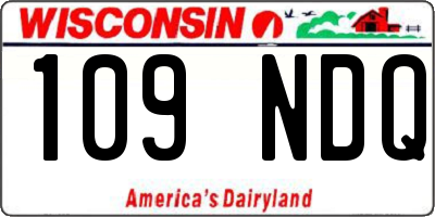 WI license plate 109NDQ