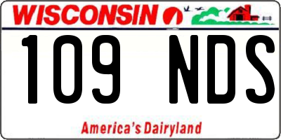 WI license plate 109NDS