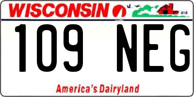 WI license plate 109NEG