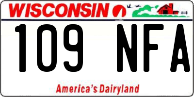 WI license plate 109NFA