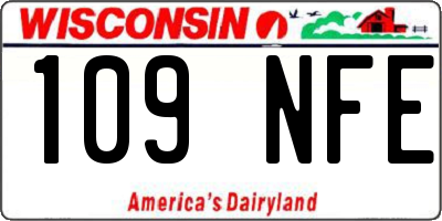 WI license plate 109NFE