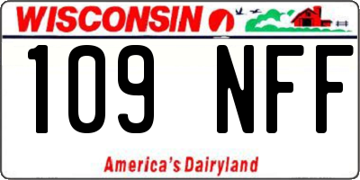 WI license plate 109NFF