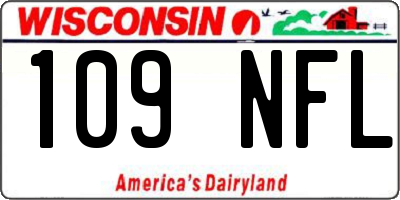 WI license plate 109NFL