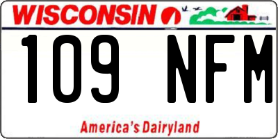 WI license plate 109NFM
