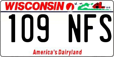 WI license plate 109NFS