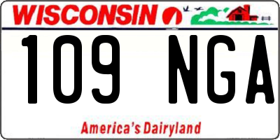 WI license plate 109NGA