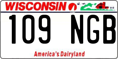 WI license plate 109NGB