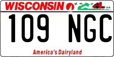 WI license plate 109NGC